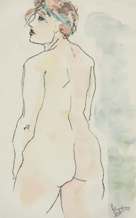 Inge Clayton FRSA (1942-2010) - 1985 Monotype, Standing Female Nude