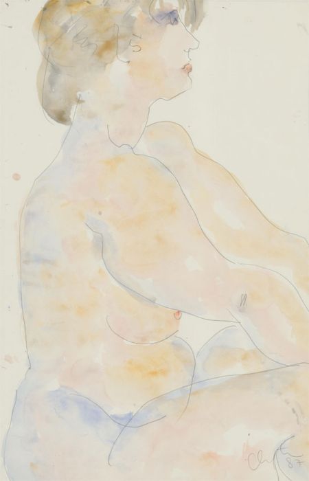 Inge Clayton FRSA (1942-2010) - Signed 1987 Watercolour, Study of a Woman