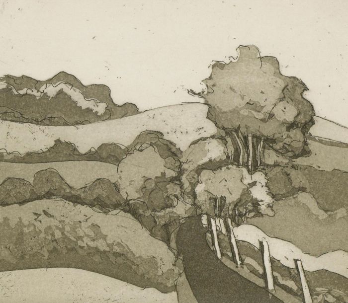 Sidney Hurwitz (b. 1932) - Limited Edition 1983 Etching & Aquatint, Landscape