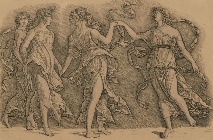 Armand Durand (1831-1905) - 19th Century Etching, Four Classical Women