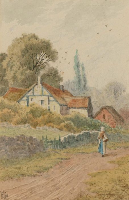 Henry Hilton (fl.1987-1888) - Late 19th Century Watercolour, Street Scene