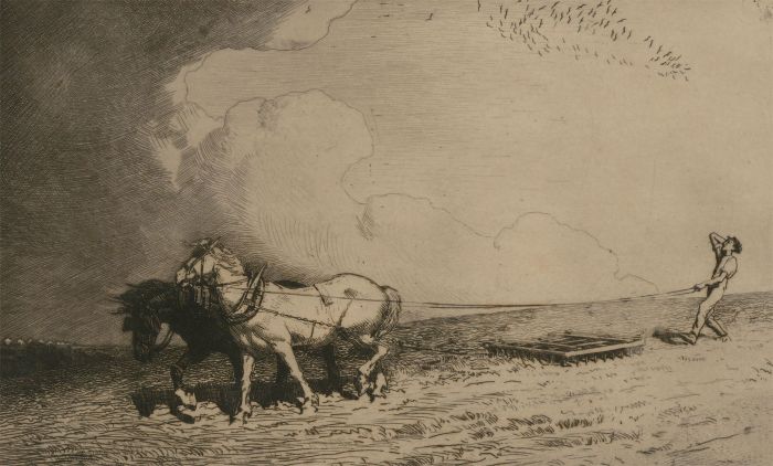 George Edward Gascoigne (1896-1971) - Early 20th Century Etching, The Harrow