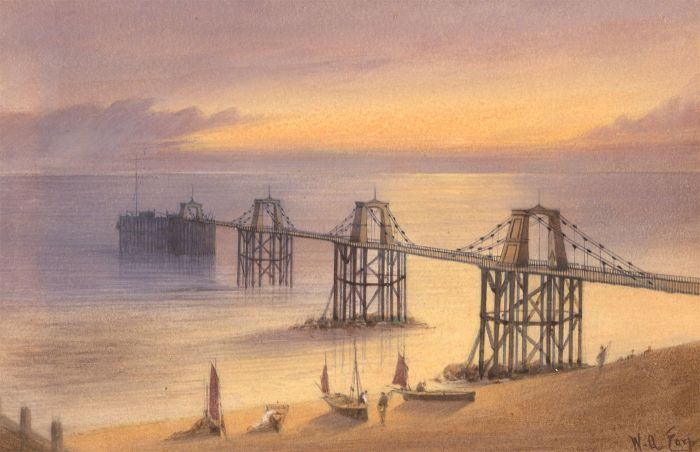 W. A. Earp - Signed 19th Century Watercolour, The Old Chain Pier, Brighton