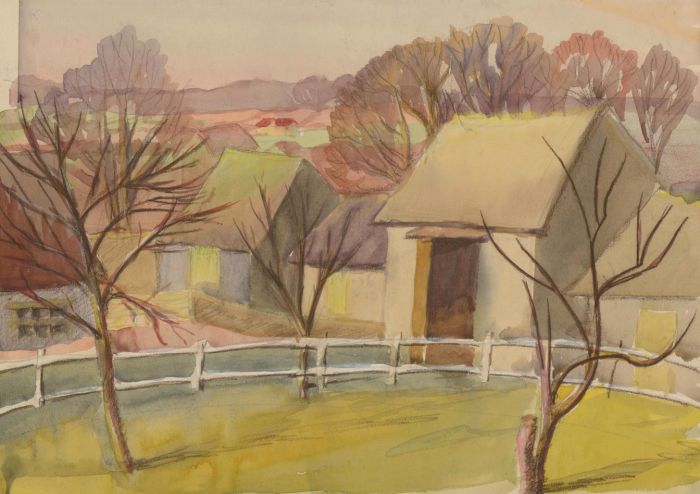 Mary Pierce - A Pair of  20th Century Watercolours, Farm Landscapes