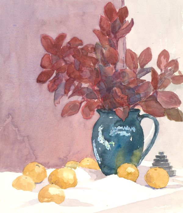 Audrey Reddy - Contemporary Watercolour, Still Life, Flowers and Fruit