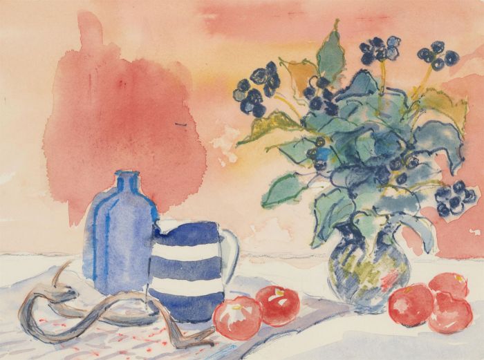 Audrey Reddy - Contemporary Watercolour, Still Life, Flowers and Tomatoes