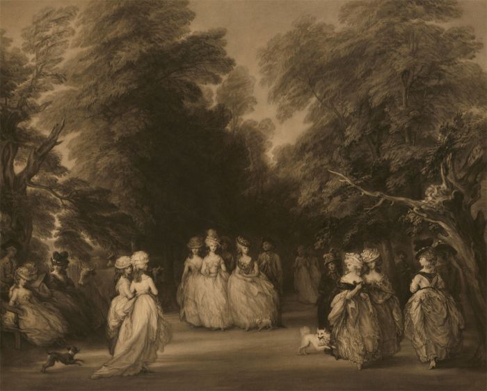 Norman Hirst RE (1862-1956) After Gainsborough - 1920 Mezzotint, The Mall