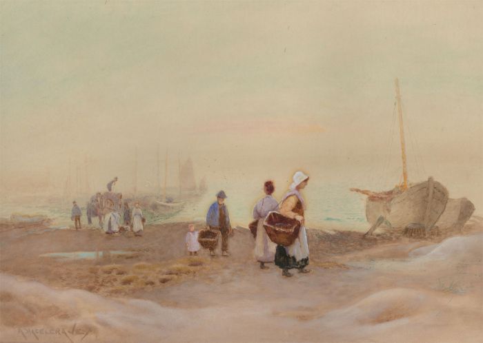Adelaide L. Haslegrave - Signed Late 19th Century Watercolour, The Fishing Boats