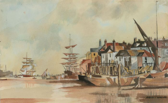 Ernest Walters - Signed Contemporary Watercolour, The Harbourside