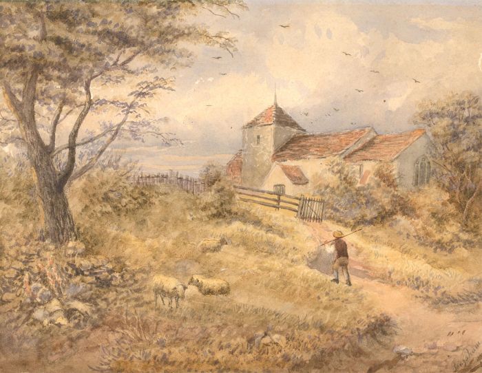 Frank W. Longshaw RCamA (1864-1914)  - 19th Century Watercolour, View in Sussex