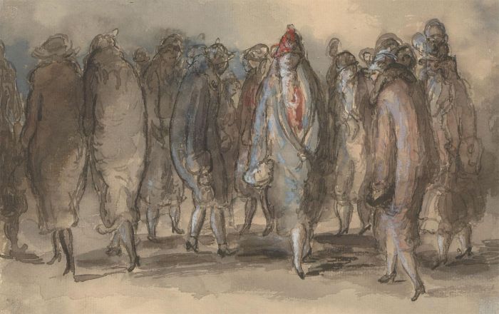 Harold Hope Read (1881-1959) - Pen and Ink Drawing, Women in the Street
