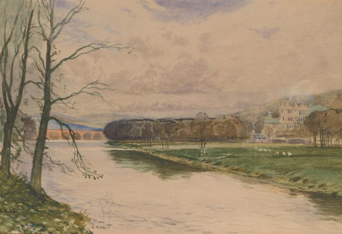 S.A - 1926 Watercolour, Tweed at Abbotsford