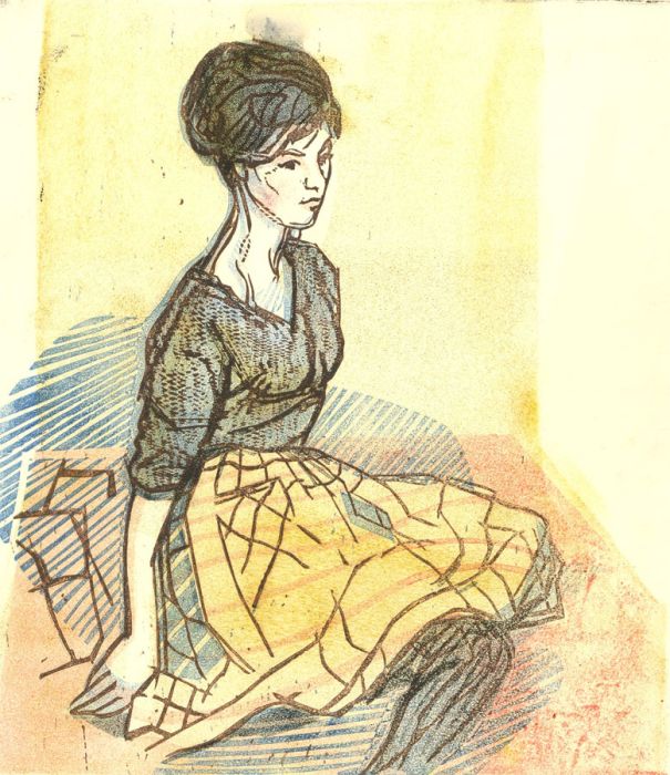 Richard Ian Bentham Walker (1925-2009) - Linoprint, The Modern Woman