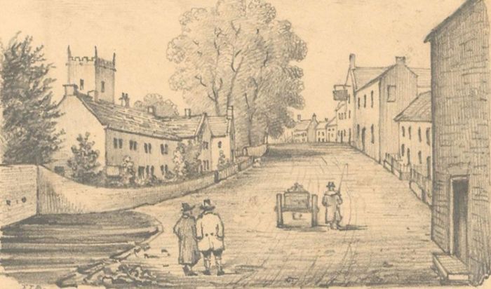 Set of Four 1838 Graphite Drawings - Church Miniatures