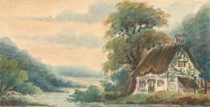 Set of Two 19th Century Miniature Watercolours - River Studies