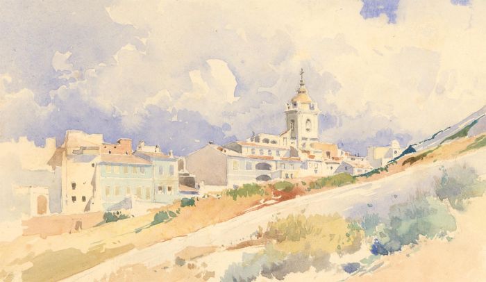 Late 19th Century Watercolour - Continental Town Scene