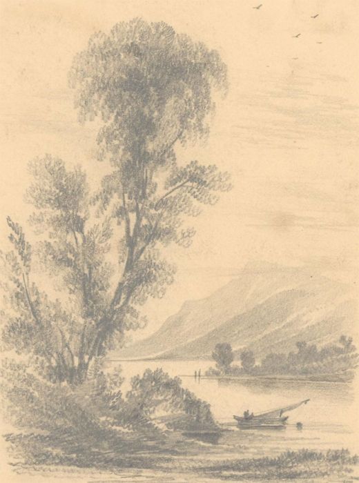 John Wilson Ewbank RSA (1779-1847) - 1833 Graphite Drawing, Loch Katrine