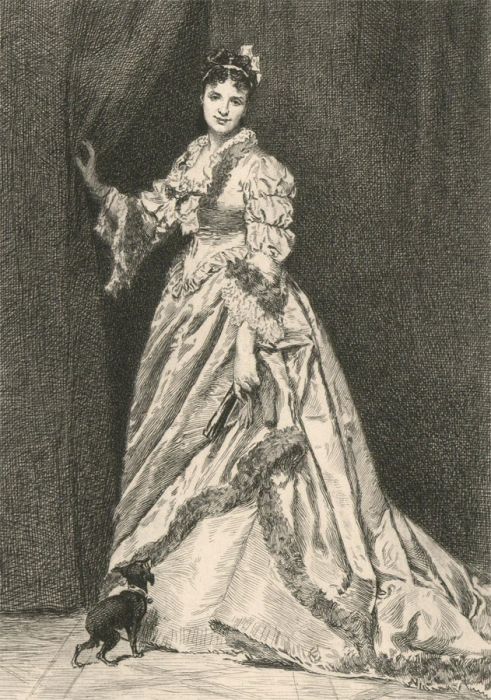 Charles Courtry (1846-1897) - 19th Century Etching, Elegant Lady
