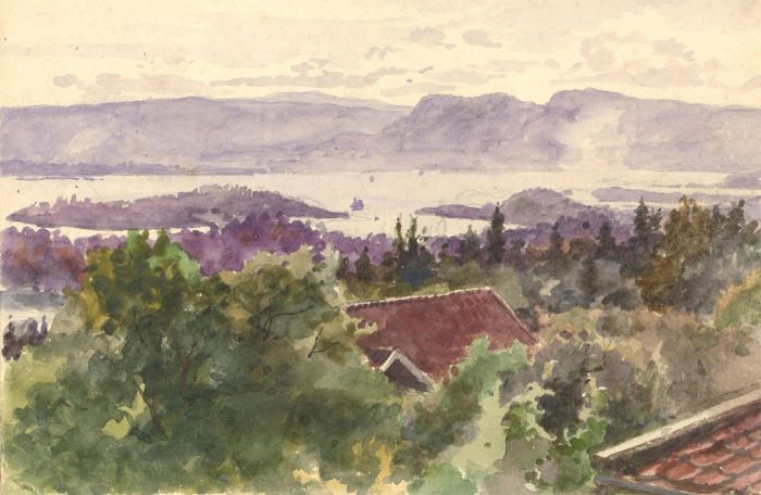Alfred William Strutt (1856-1924) - Signed Watercolour, Norwegian Fjord