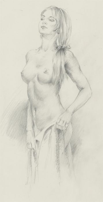 Franco Matania (1922-2006) - c.1990 Graphite Drawing, The Female Nude