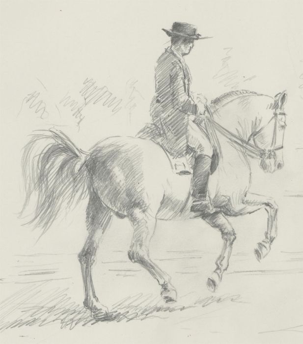 Franco Matania (1922-2006) - c.1990 Graphite Drawing, The Horse Rider