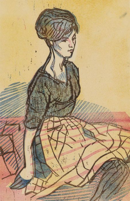 Richard Ian Bentham Walker (1925-2009) - Two 1967 Linoprints, Seated Lady