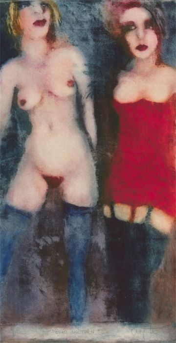 Inge Clayton FRSA (1942-2010) - Contemporary Aquatint, Soho Nocturn