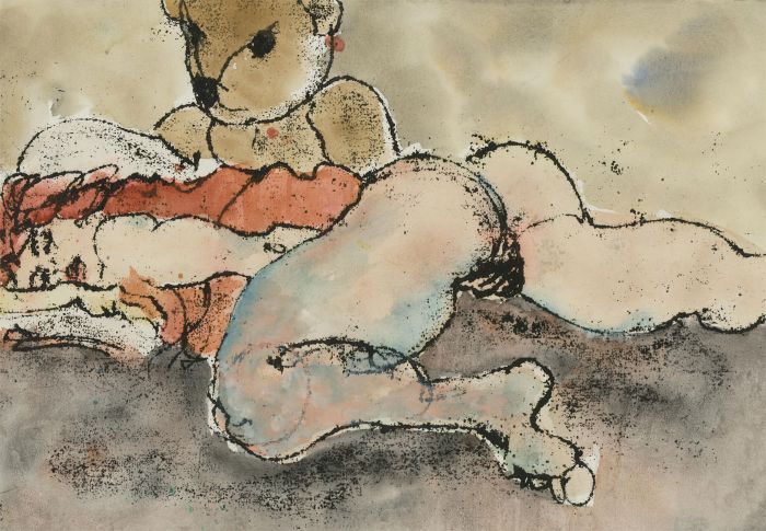 Inge Clayton FRSA (1942-2010) - Contemporary Monotype, Reclining Female Nude