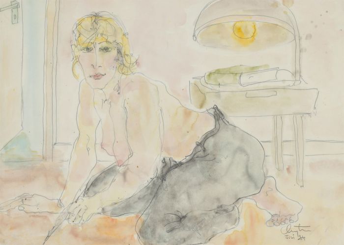 Inge Clayton FRSA (1942-2010) - Signed 1984 Watercolour, The Artist