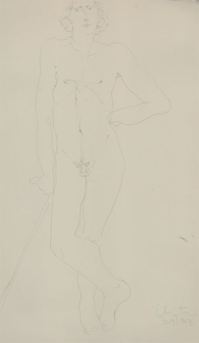 Inge Clayton FRSA (1942-2010) - Signed 1989 Graphite Drawing, Standing Nude