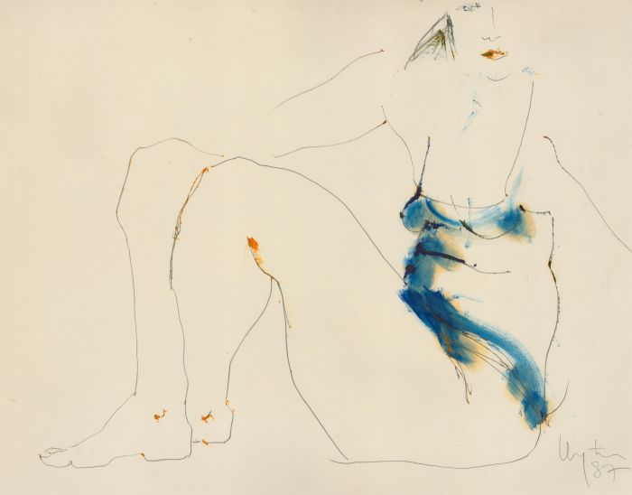 Inge Clayton FRSA (1942-2010) - Signed 1987 Graphite Drawing, Modern Female Nude