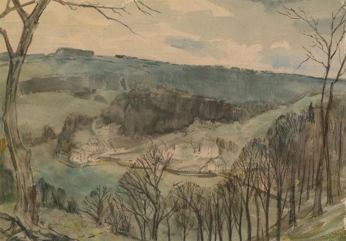Michael Gordon Brockway (b.1919) - 20th Century Watercolour, View Above Uley