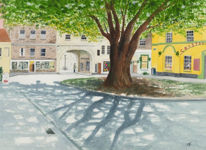 Joe Evans - Contemporary Watercolour, Bath Abbey Green