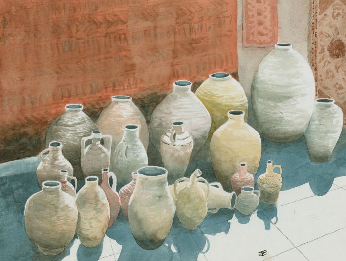 Joe Evans - Contemporary Watercolour, Walcot Street Market, Bath