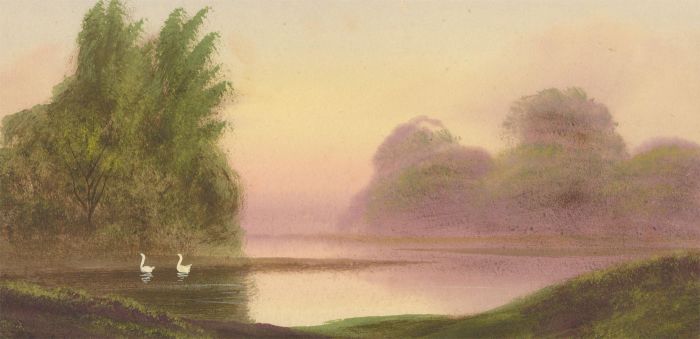 Fred Stafford (fl.1890-1910) - Late 19th Century Gouache, Evening Lake Scene