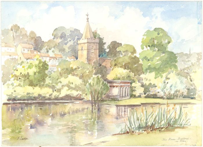 P. Lodge - Mid 20th Century Watercolour, The River, Bradford-on-Avon
