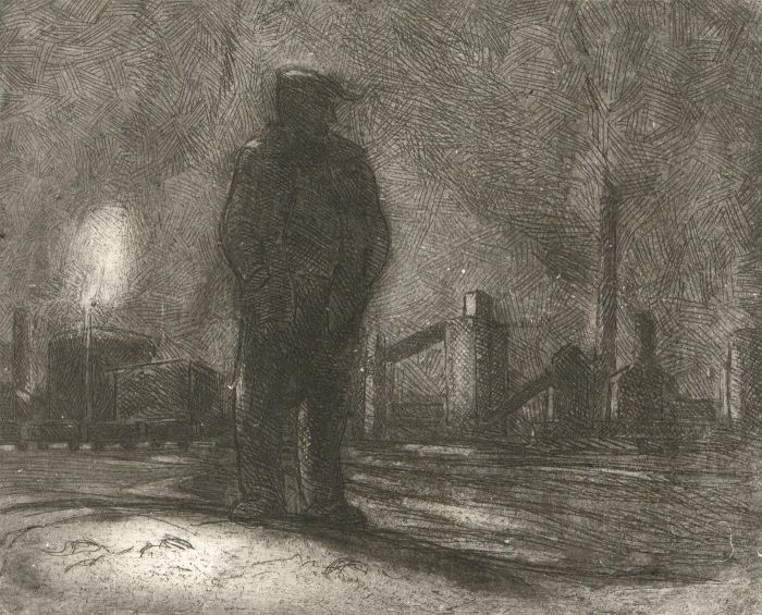 H. Cadwell - 20th Century Etching, Laid Off