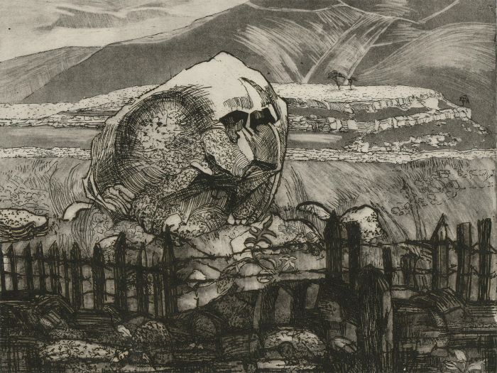 Constance Tippet - 1981 Etching, Abstract Landscape