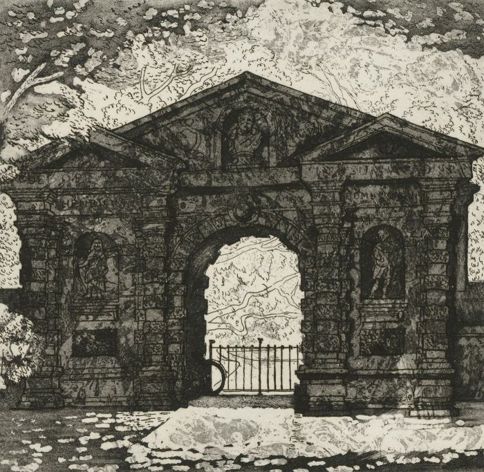 Joe Auty - Signed 20th Century Etching, Architectural Building
