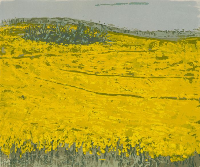 Pamela Guille ARCA - 1987 Silkscreen, Field of Yellow Flowers