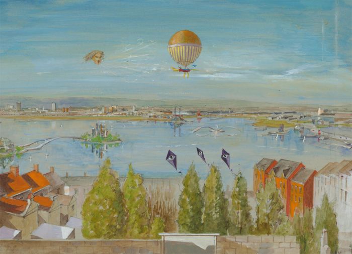 Richard O'Connell (b.1947) - Contemporary Watercolour, Surrealist Landscape