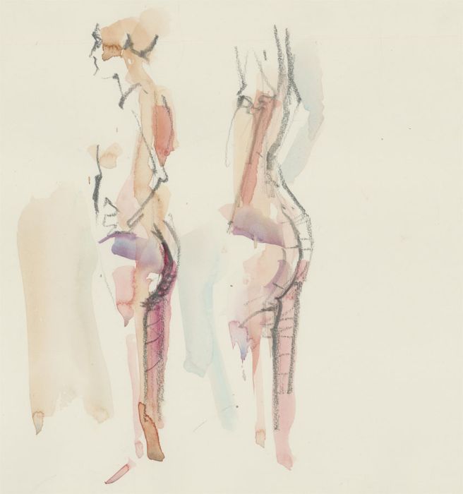 Richard O'Connell (b.1947) - Contemporary Watercolour, Nude Studies, Standing