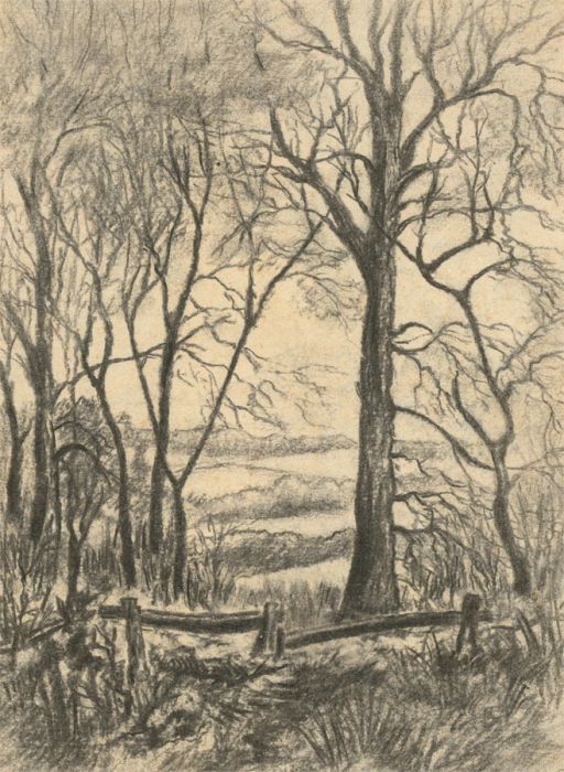 H.R.C. - A Group of Five Early 20th Century Charcoal Landscape Studies