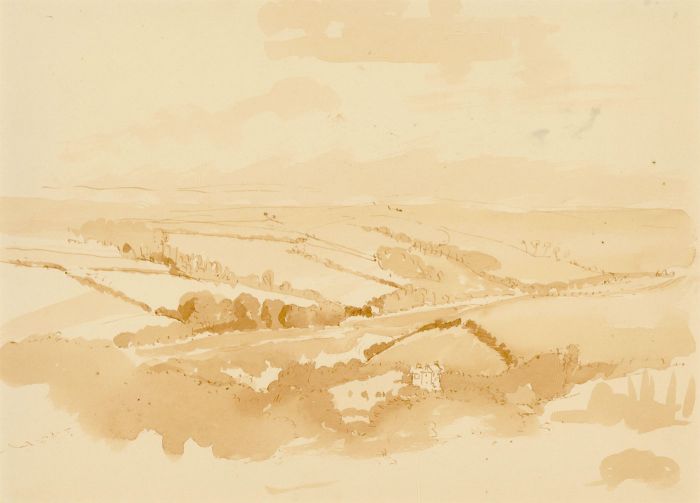 Attb. Sir Thomas Monnington (1902-1976) - Pen and Ink Drawing, Sussex Landscape