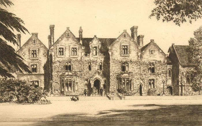 Charles Herbert Clark (b. 1890) - 20th Century Etching, Victorian Country House