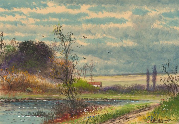 Abraham Hulk Junior (1851-1922) - Signed 19th Century Watercolour, River View