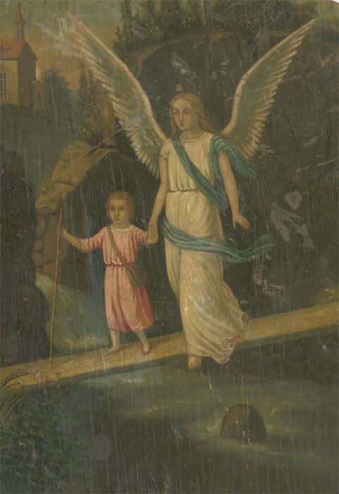 19th Century Oil on Wooden Panel for Restoration