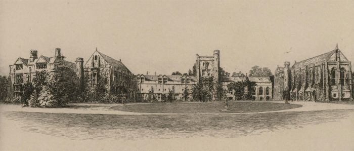 Ronald Basil Emsley Woodhouse (1897-1987) - Etching, Mansfield College