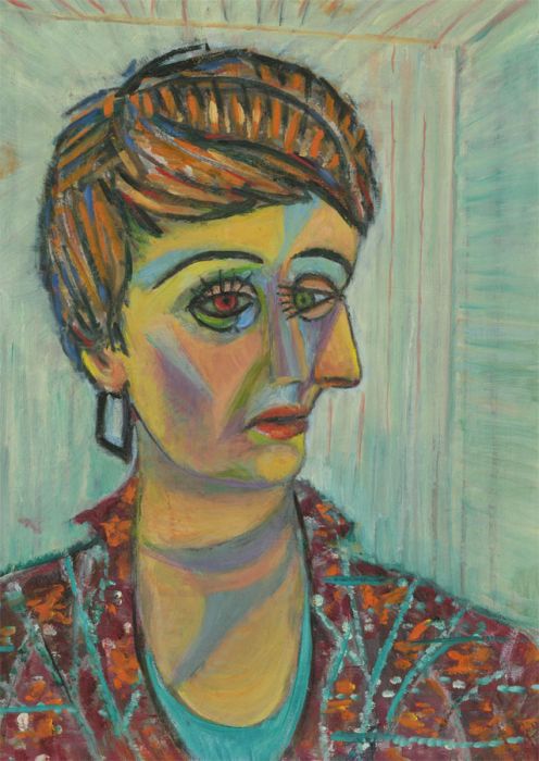Renee Young - 20th Century Acrylic, Portrait of a Lady after Picasso