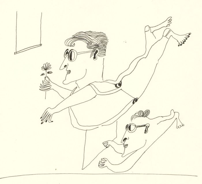 Antonis Kyriakoulis (b.1938) - 20th Century Pen and Ink Drawing, Flying Men